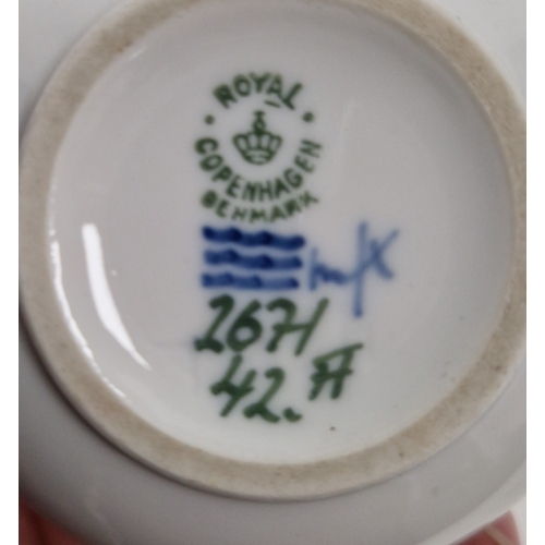 67 - Group of Royal Copenhagen models of animals and vase, 20th century, printed green marks, blue wave m... 