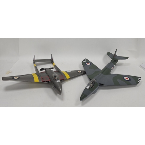 180 - Seven scratch built models of airplanes including Hawker Hunter, Bi-plane, Ford Flivver, Mustang, Ha... 