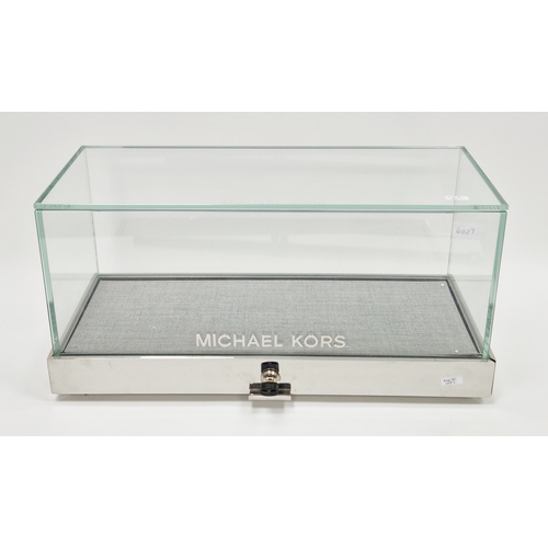 185 - Contemporary Michael Kors counter top shop display cabinet of rectangular form, comprising five glas... 