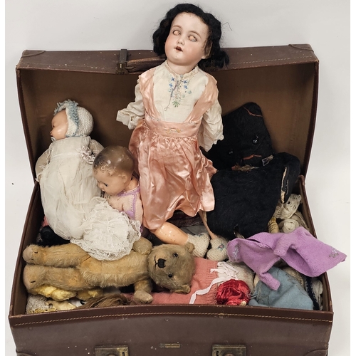 188 - Collection of dolls and teddy bears including an Armand Marseille 390 bisque headed doll with sleepi... 
