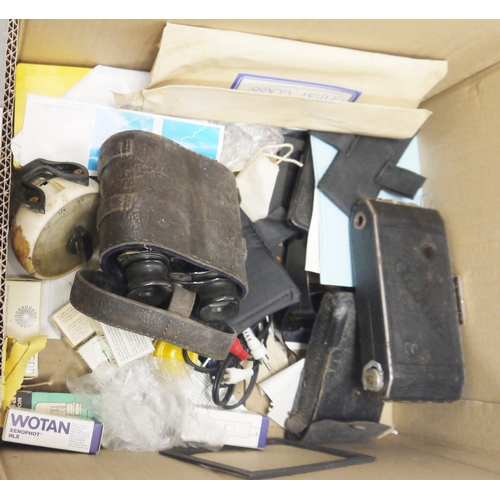 200 - Collection of cameras, field glasses and accessories including a cased Elixa Reflex-A, Audax 120, Vo... 