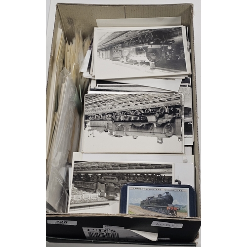 226 - Collection of steam train locomotive postcards and photographs, mainly black and white dating from t... 