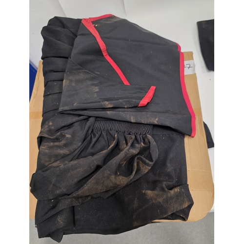 231 - Collection of mid-century clothing including Walters of Oxford graduation gown and red academic hood... 