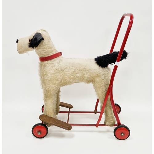 233 - Mid 20th century Tri-ang ' International model aircraft company ' push-along toy, the red tubular st... 