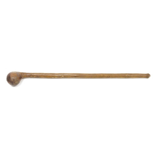 234 - Late 19th/early 20th century carved wooden cosh/knobkerrie, 58cm long