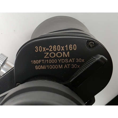 238 - Set of Sakura 30x-260x160 zoom binoculars, 38cm long in a black canvas bag