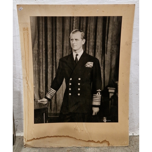 244 - Pair of large photographic prints of H.M. Queen Elizabeth II and H.M. Prince Philip by Baron Studios... 