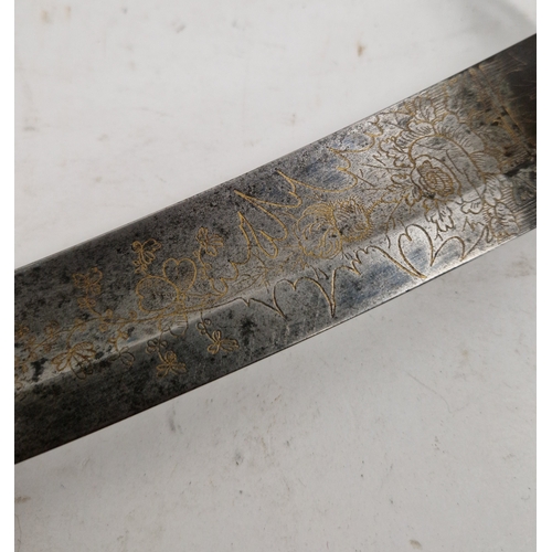 250 - British 1803 pattern infantry flank officer's sword by Osborn & Gunby, etched foliate decoration thr... 