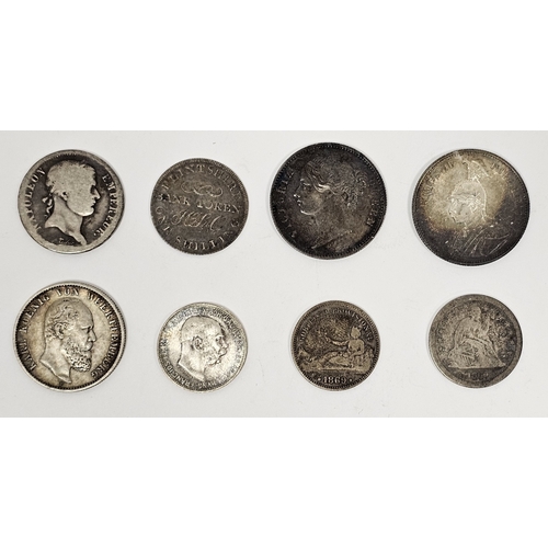 258 - Collection of coins including a Victoria East Indian Company one Rupee 1840 silver coin, a 1913 Aust... 