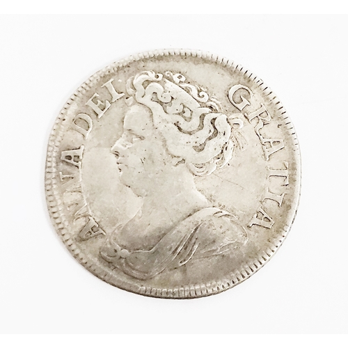 259 - Queen Anne 1709 silver shilling coin