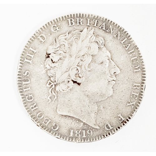 263a - George III 1818 silver crown coin