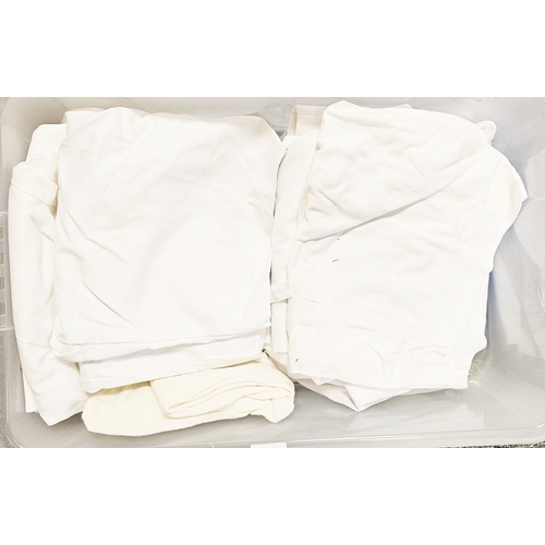 691 - 12 pairs of Royal Navy white shorts, a Royal Navy white bush officer's jacket and a pair of white st... 