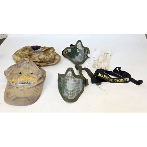 693 - Mixed lot of Royal Navy and Army clothing including six pairs of Royal Navy blue thin men's stocking... 