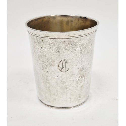 285 - Germam white metal beaker, with presentation engraving Grossvater Ladenburgs Kinderbecher fur Renate... 