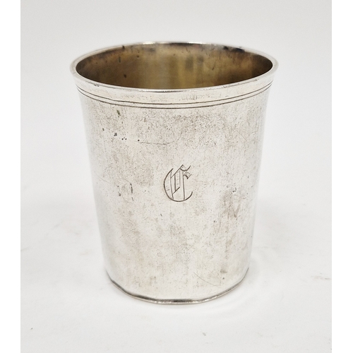 285 - Germam white metal beaker, with presentation engraving Grossvater Ladenburgs Kinderbecher fur Renate... 