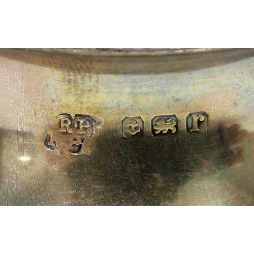 314 - Pair of George III silver circular salts by I S & A N, London 1766, of plain form with beaded border... 