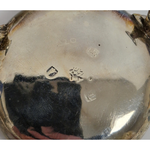 314 - Pair of George III silver circular salts by I S & A N, London 1766, of plain form with beaded border... 