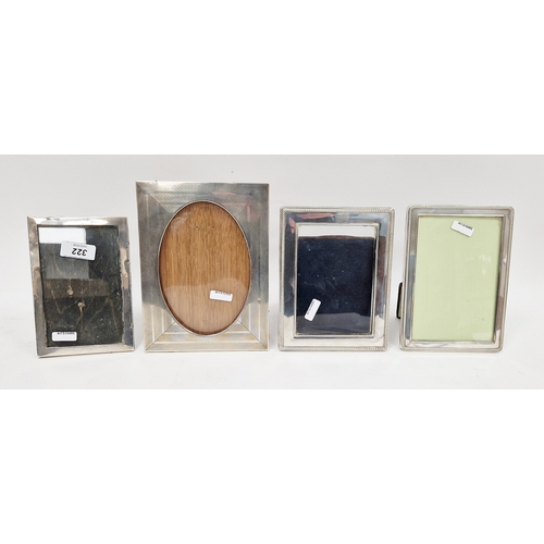 322 - George V silver mounted photograph frame, with engine turned decoration, hallmarked Birmingham 1916 ... 