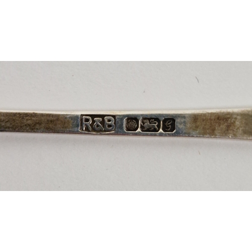 326 - Group of silver teaspoons, including: a late Victorian trefoil Britannia silver teaspoon, hallmarked... 