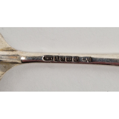 326 - Group of silver teaspoons, including: a late Victorian trefoil Britannia silver teaspoon, hallmarked... 
