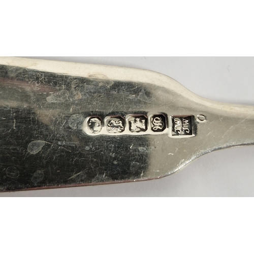 327 - Victorian set of five Exeter silver tableforks and two dessert spoons, hallmarked Exeter 1854 by Jam... 