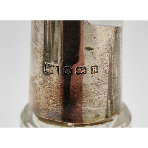 342 - Collection of six early 20th century glass silver mounted items including three perfume bottles, pai... 
