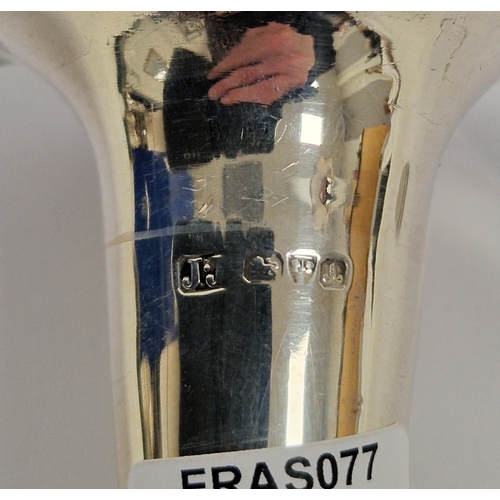 343 - Pair of Edward VII silver vases, Chester 1901, Jay Richard Attenborough & Co, of trumpet form with f... 