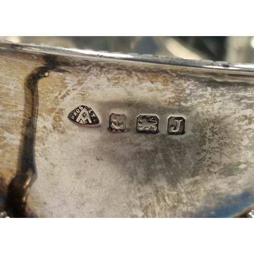 346 - George V silver sauceboat, Birmingham 1933, Adie Brothers Ltd, with gadrooned rim and three hooved f... 