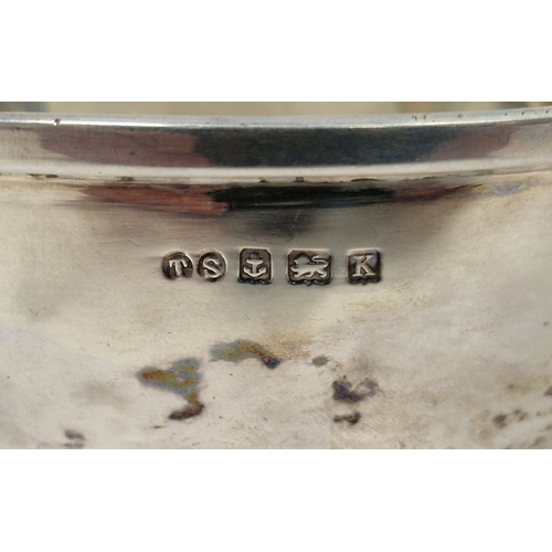 346 - George V silver sauceboat, Birmingham 1933, Adie Brothers Ltd, with gadrooned rim and three hooved f... 