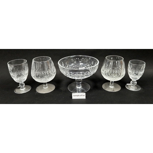 70 - Waterford Colleen pattern cut glass part table service comprising two brandy balloons, ten large win... 