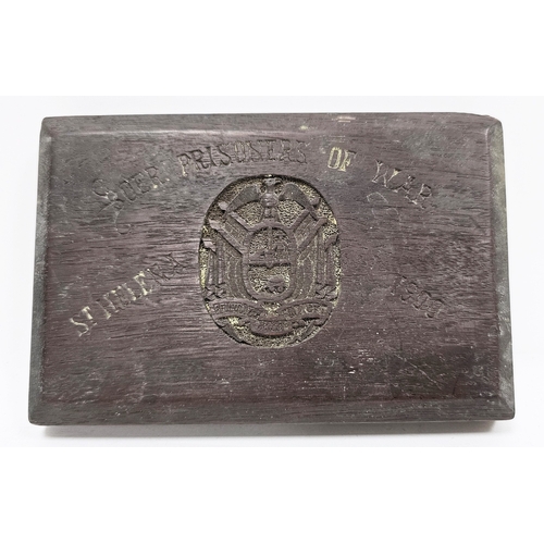 119 - Boar War prisoner of war walking stick, the handle carved in the form of a seals head and etched to ... 