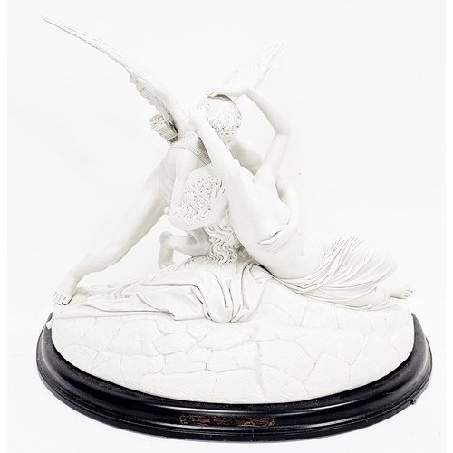 122 - After Antonio Canova a white porcelain sculpture of Cupid and Psyche by Alessandro Maggioni, limited... 