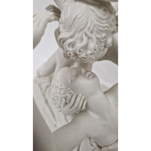 122 - After Antonio Canova a white porcelain sculpture of Cupid and Psyche by Alessandro Maggioni, limited... 