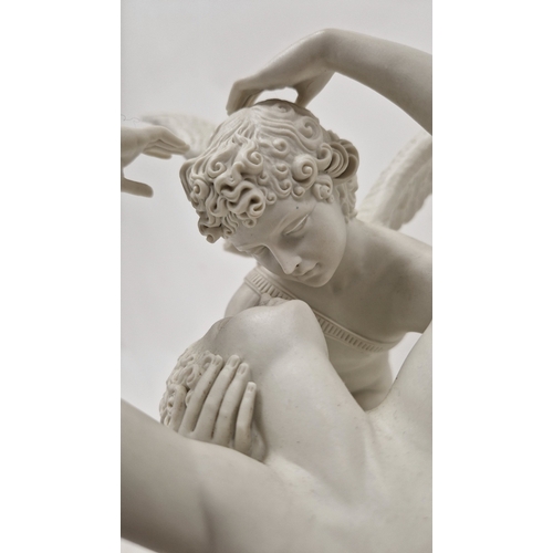 122 - After Antonio Canova a white porcelain sculpture of Cupid and Psyche by Alessandro Maggioni, limited... 