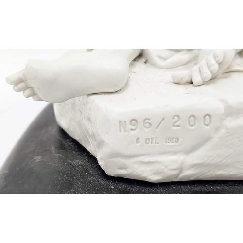 122 - After Antonio Canova a white porcelain sculpture of Cupid and Psyche by Alessandro Maggioni, limited... 