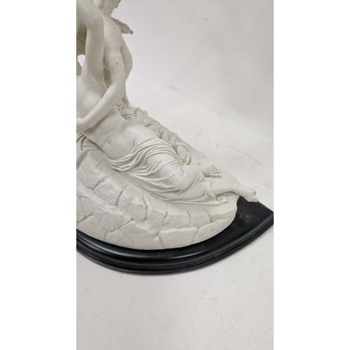 122 - After Antonio Canova a white porcelain sculpture of Cupid and Psyche by Alessandro Maggioni, limited... 