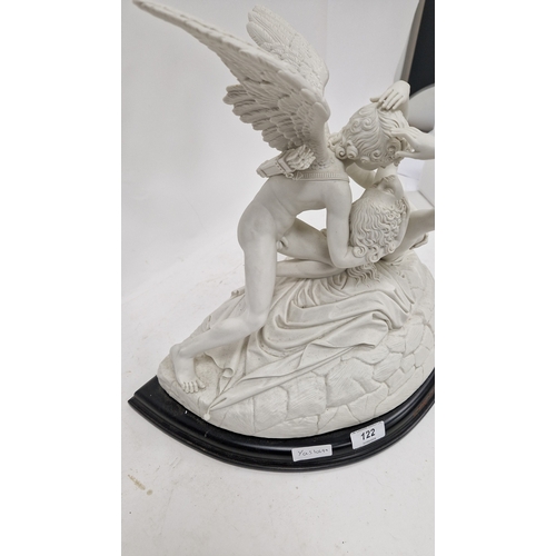 122 - After Antonio Canova a white porcelain sculpture of Cupid and Psyche by Alessandro Maggioni, limited... 