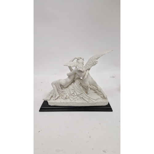 122 - After Antonio Canova a white porcelain sculpture of Cupid and Psyche by Alessandro Maggioni, limited... 