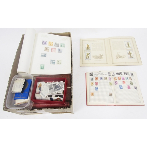 130 - Collection of stamps and cigarette cards including Stanley Gibbons partially filled King George VI s... 