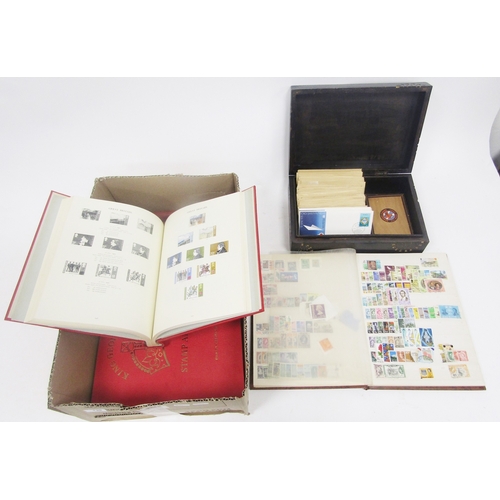 130 - Collection of stamps and cigarette cards including Stanley Gibbons partially filled King George VI s... 