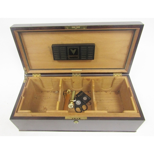 143 - Dunhill of London cigar humidor, the cedar lined interior with lift-out sectional tray, 15cm high x ... 