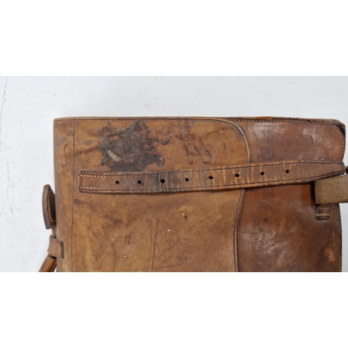 146 - Early to mid 20th century Lansdowne Luggage brown leather satchel, 41cm wide, Walter Jones brown lea... 