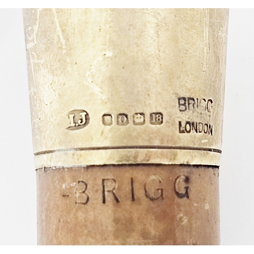 168 - Early 20th century gold-mounted walking cane, circa 1909, the malacca shaft capped in 18ct gold and ... 