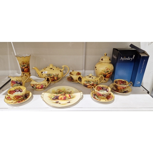 17 - Aynsley bone china Orchard and Orchard Gold pattern part tea service and other wares, printed marks ... 