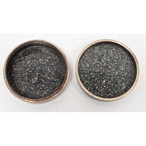 180 - Italian micro-mosaic gold-mounted porphyry circular snuff-box and cover, probably Roman, early 19th ... 