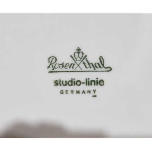 19 - Rosenthal Studio-Line 'Asimmetria' pattern silvered whiplash motif part dinner service, comprising 1... 