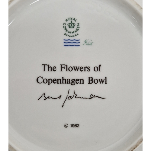 26 - Royal Copenhagen commemorative 'The Flowers of Copenhagen' bowl, printed and painted marks, circa 19... 