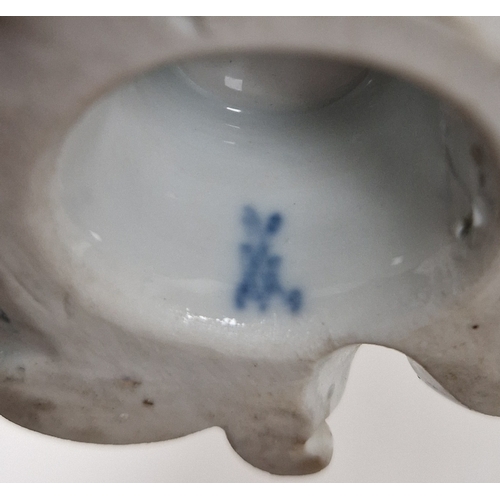 39 - Pair of Meissen baluster two-handled flower encrusted vases, late 19th century blue crossed swords m... 