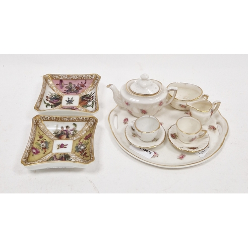 43 - Continental porcelain (Bemma) miniature dolls' tea service, circa 1900, printed crown green marks, c... 