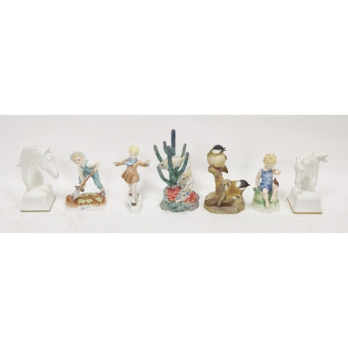 44 - Group of Royal Worcester figures of children after F G Doughty, comprising Teatime, two others unmar... 